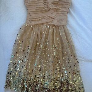Delia's Gold Strapless Sequin Dress